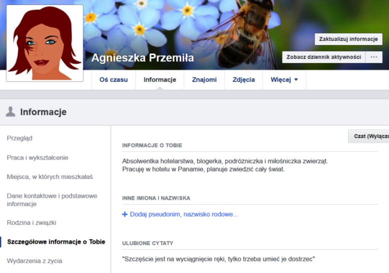 Co to jest biogram na FB informacje o sobie na Facebooku Jak ukryć informacje o mnie Przykłady