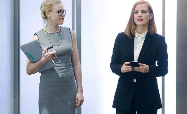 Ciekawy film Jessica Chastain Sama przeciw wszystkim Miss Sloane dramat thriller o kobiecie lobbystce Recenzja filmu